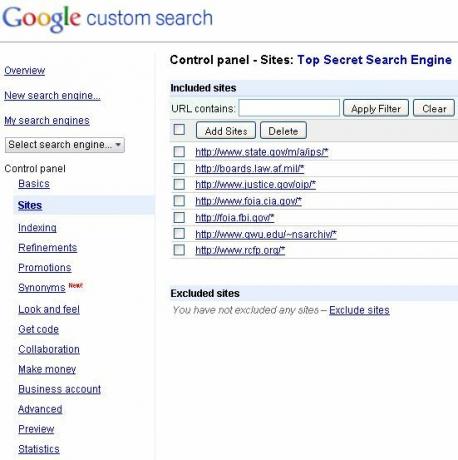 Crea un motore di ricerca personalizzato di Google per la tua ricerca doganale 7