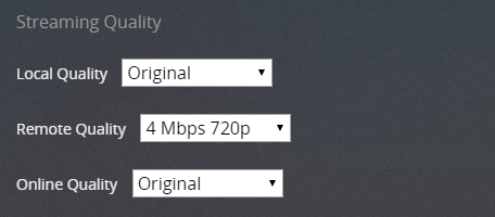 qualità streaming plex