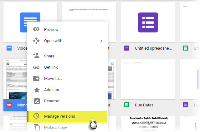 Gestisci versioni di file in Google Drive