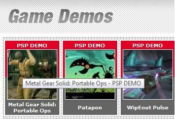 download di demo di giochi psp