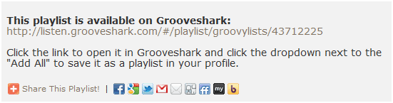 individuare playlist per grooveshark