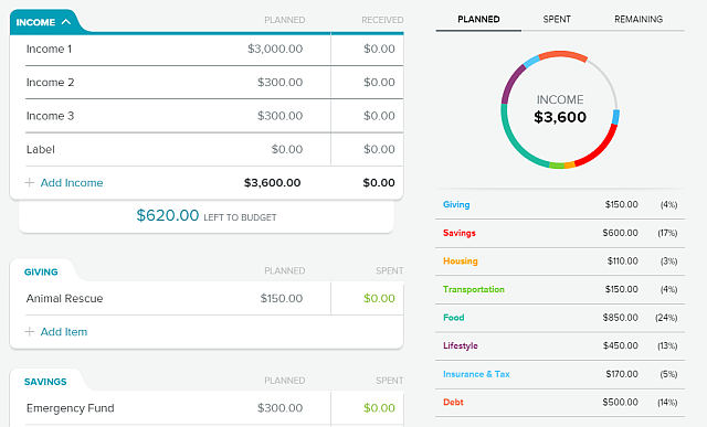 EveryDollar-Budget-risparmio-budget pianificato