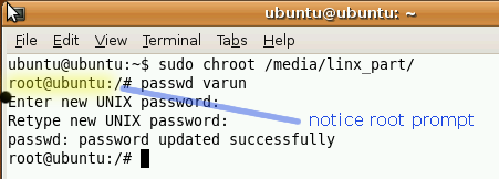 Come reimpostare qualsiasi chroot di password Linux