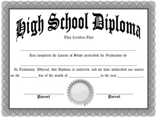 Diploma di scuola superiore homeschool stampabile