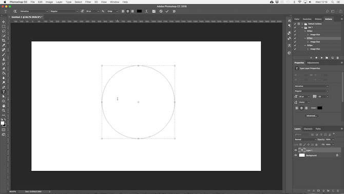 lavorare con il testo in Photoshop - forme di Photoshop