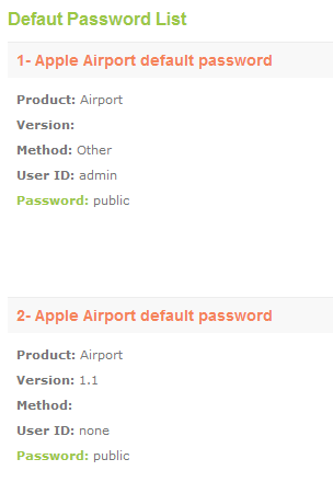 password del database-apple-aeroporto