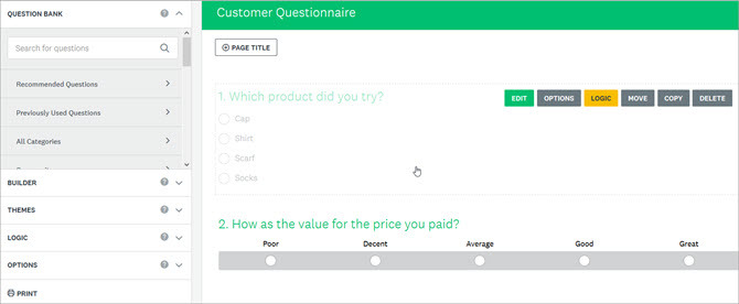 Crea sondaggio in SurveyMonkey