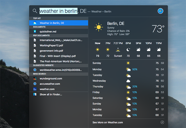 OS X El Capitan è qui! Esegui l'upgrade per un Mac più fluido Fai esperienza delle condizioni meteorologiche