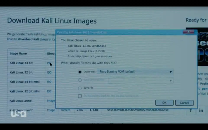 Kali Linux Scarica su Mr. Robot