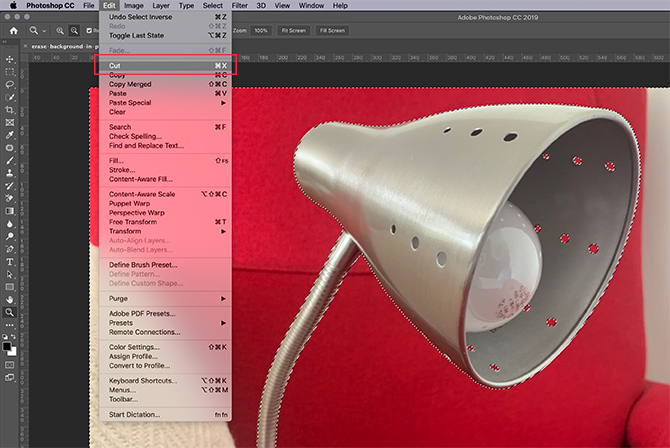 Come rimuovere uno sfondo in Photoshop Cut Selection