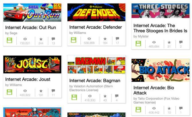 Internet Arcade su Internet Archive