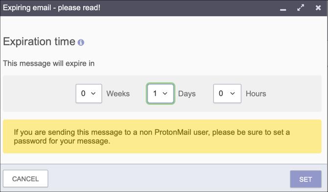 Email in scadenza di ProtonMail