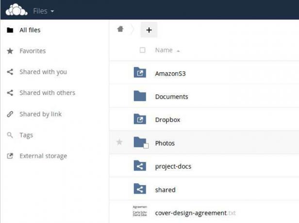 Interfaccia utente di ownCloud