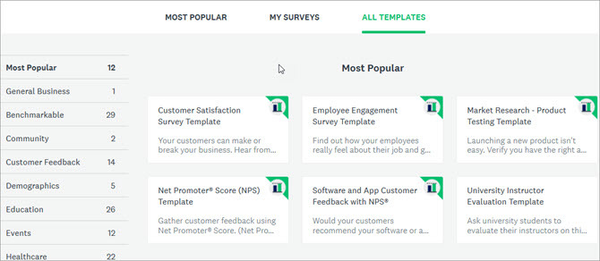 Modelli SurveyMonkey