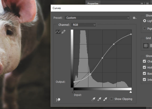 qualità del film foto photoshop curva a S