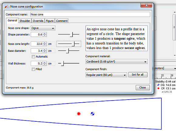 Simula la costruzione e il lancio di un modello di razzo con OpenRocket rocket2b