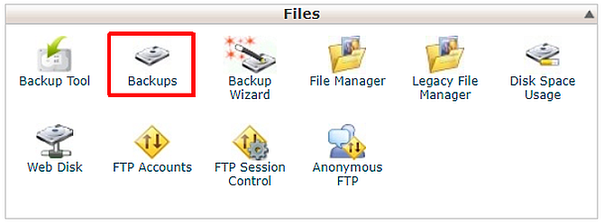 backup in cpanel