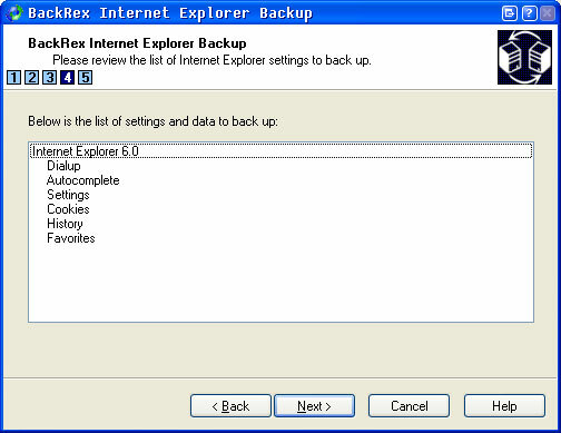 Backup e ripristino delle impostazioni del browser di Internet Explorer iebackup5