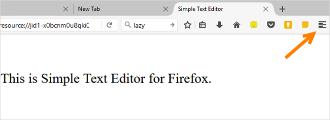 semplice editor di testo Firefox