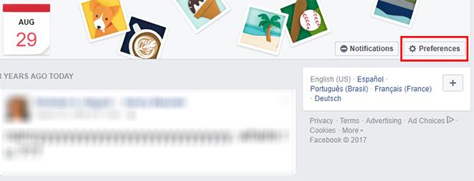 Come impedire la visualizzazione dei ricordi di Facebook nelle preferenze delle notifiche 1