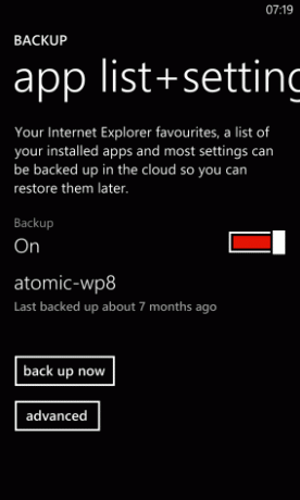 backup di Windows Phone