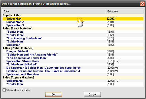 database di film