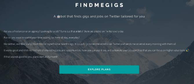 Find Me Gigs cerca automaticamente le offerte di lavoro su Twitter e ti invia un'e-mail con le 5 migliori opzioni ogni giorno 