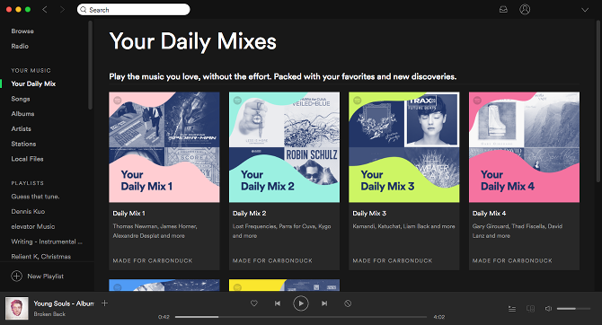 Come impedire a Spotify di sprecare spazio su disco Panoramica dell'interfaccia di spotify