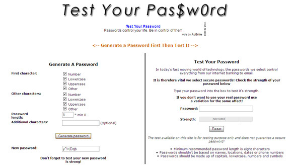 tester di sicurezza password