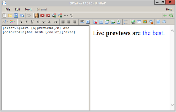 BBCeditor ti consente di preparare e formattare post sul forum offline [Windows] bbce2