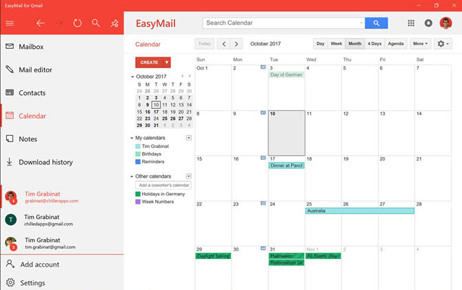 EasyMail per la vista del calendario di Gmail