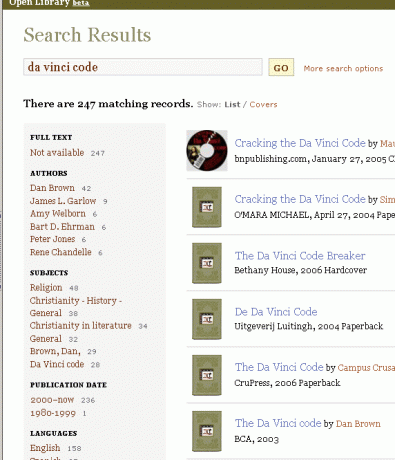 database di copertine di libri