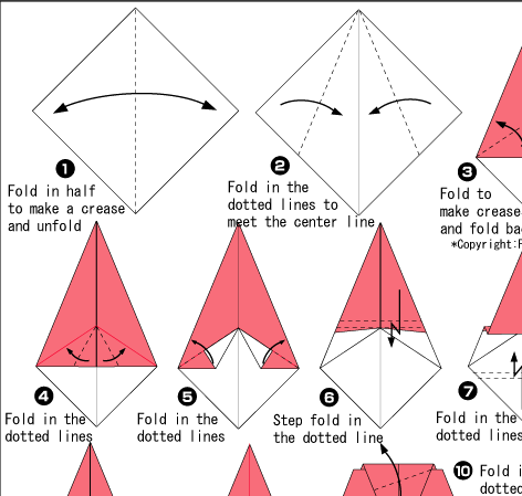 semplici diagrammi di origami