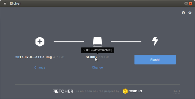 Linux raspberry pi setup etcher config