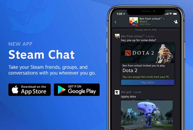 Promo mobile app Steam Chat