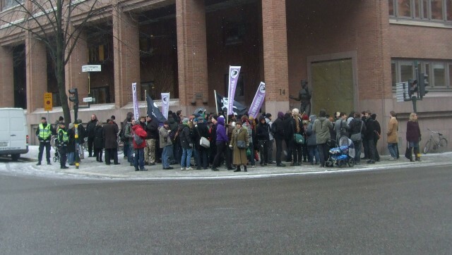 Protesta contro il processo a Stoccolma