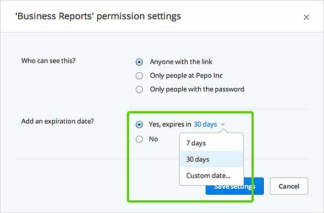 Dropbox-Pro-Set-scadenza-Data-Password