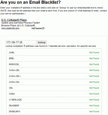 siti Web nella lista nera