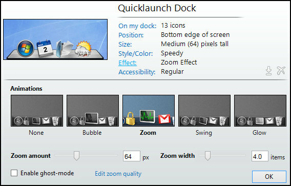 ObjectDock: personalizza rapidamente il tuo desktop e aumentane la funzionalità [Windows] Impostazioni ObjectDock Effetto casa