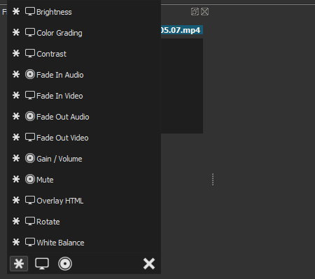 effetti shotcut di linux