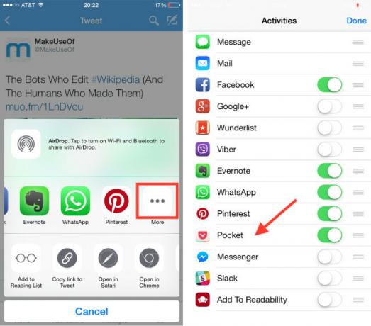 Leggilo più tardi Opzioni sparite? Salva collegamenti nell'app per iPhone di Twitter TwitterPocket2 e1437438645913