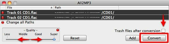 converti flac in mp3