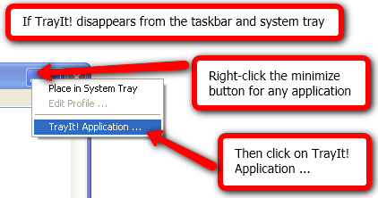 Riduci a icona i programmi sulla barra delle applicazioni con TrayIt! se trayit scompare