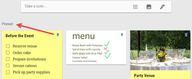 google keep eventi appuntati note