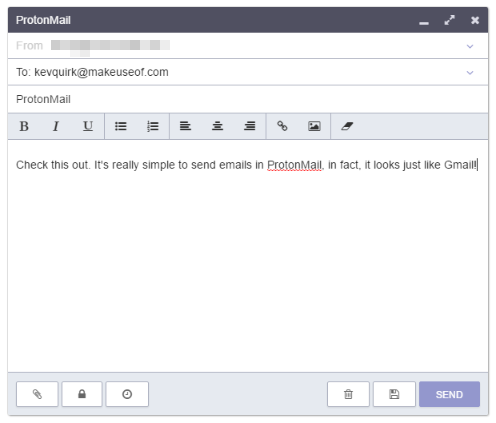 ProtonMail Invia email Visualizza