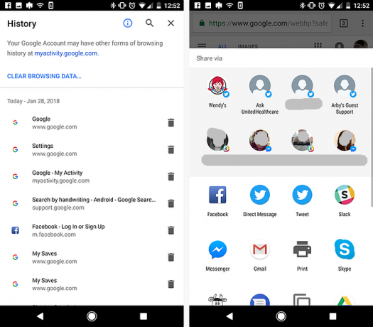 Chrome su Android: condivisione, cronologia, privacy