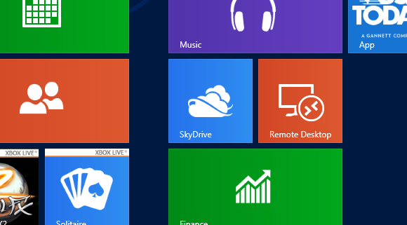 Il riquadro SkyDrive dovrebbe essere trovato nella schermata Start di Windows 8