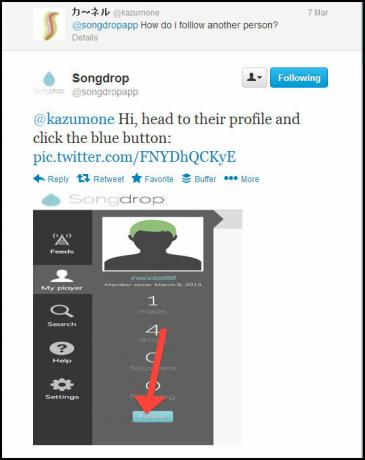 Songdrop: il tuo servizio gratuito e preferito di salvataggio delle canzoni che non sapevi nemmeno fino ad ora supporto Twitter di Songdrop