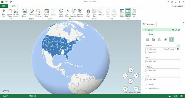 Excel 2016 - Mappa 3D