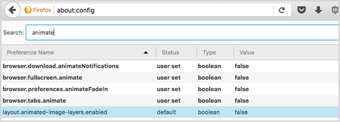 Firefox su Config Animate
